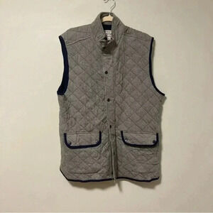 NWT Jos. A. Bank grey  cotton quilted navy vest